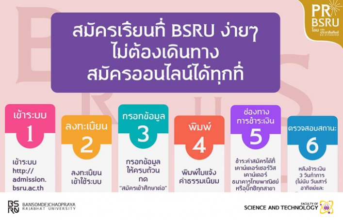 สมัครเรียนที่ BSRU ง่ายๆ ออนไลน์ได้ทุกที่